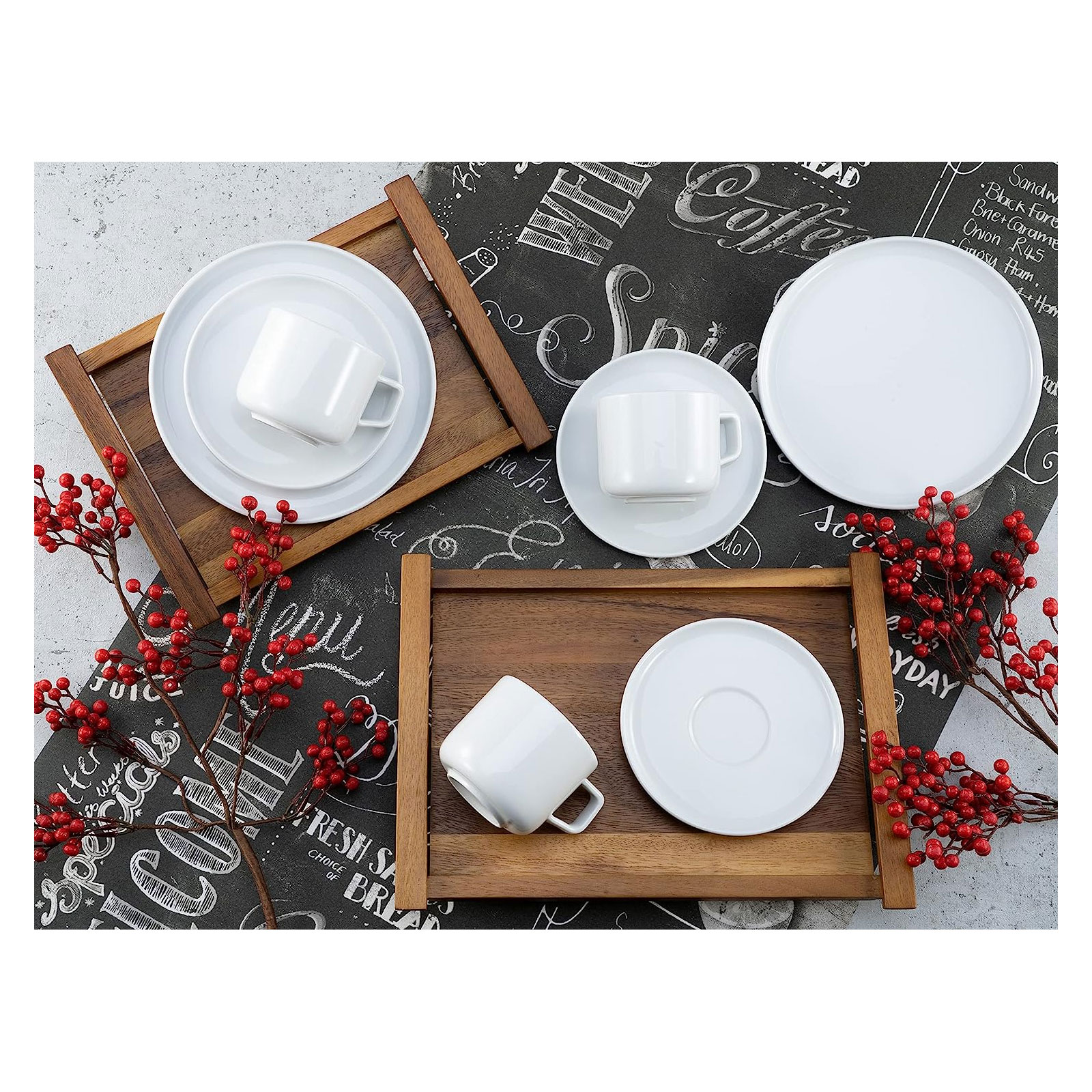 CreaTable, 16736, Serie Chef Collection WEISS, Geschirrset, Kaffeeservice 18 teilig