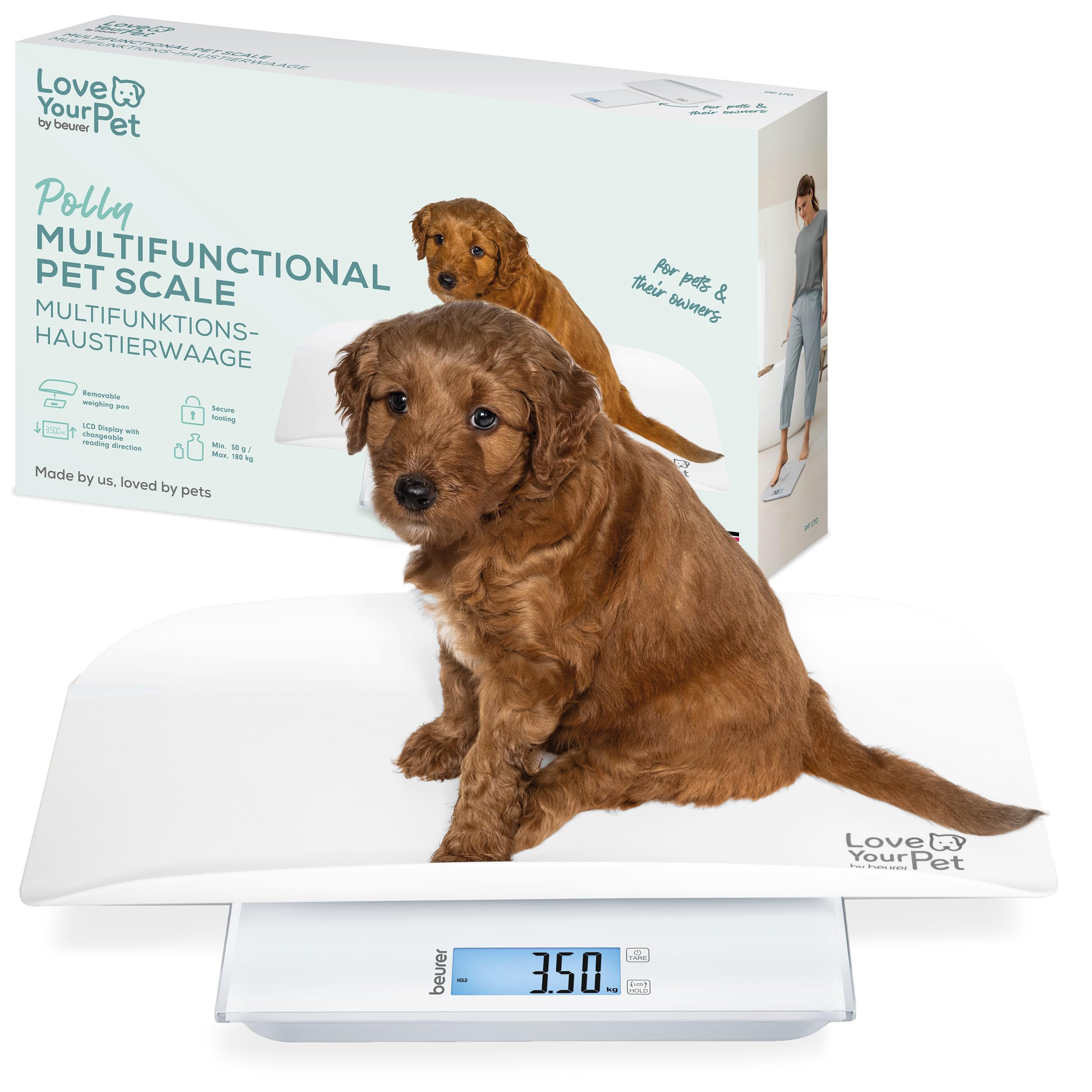 Love Your Pet by beurer Tierwaage Polly für Haustiere und Menschen