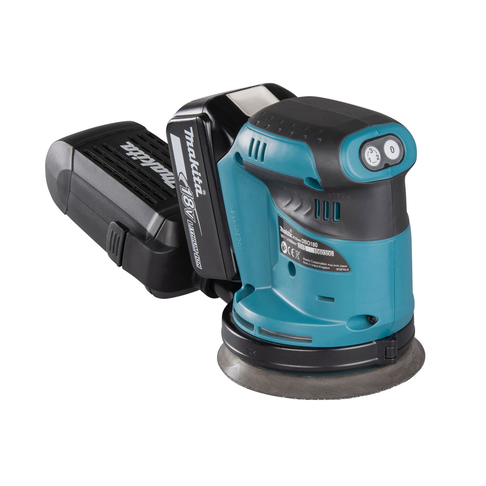 Makita Akku-Exzenterschleifer 18V (ohne Akku, ohne Ladegerät) DBO180Z Makita Akku-Exzenterschleifer 18V (ohne Akku, ohne Ladegerät) DBO180Z