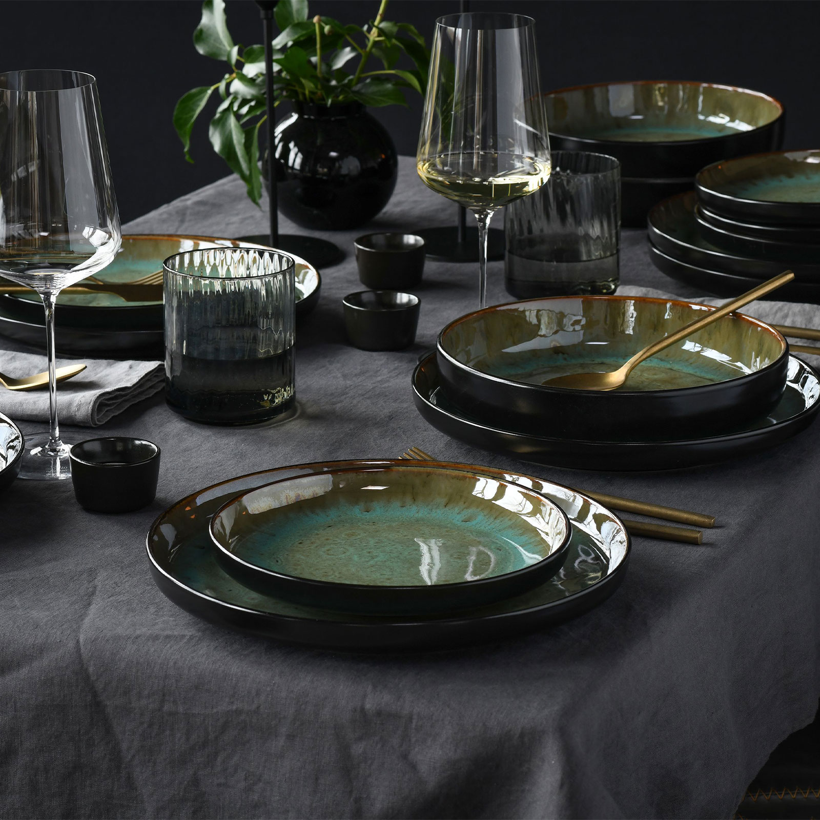 CreaTable Nordic Fjord 21557 Teller Set, 18-teilig