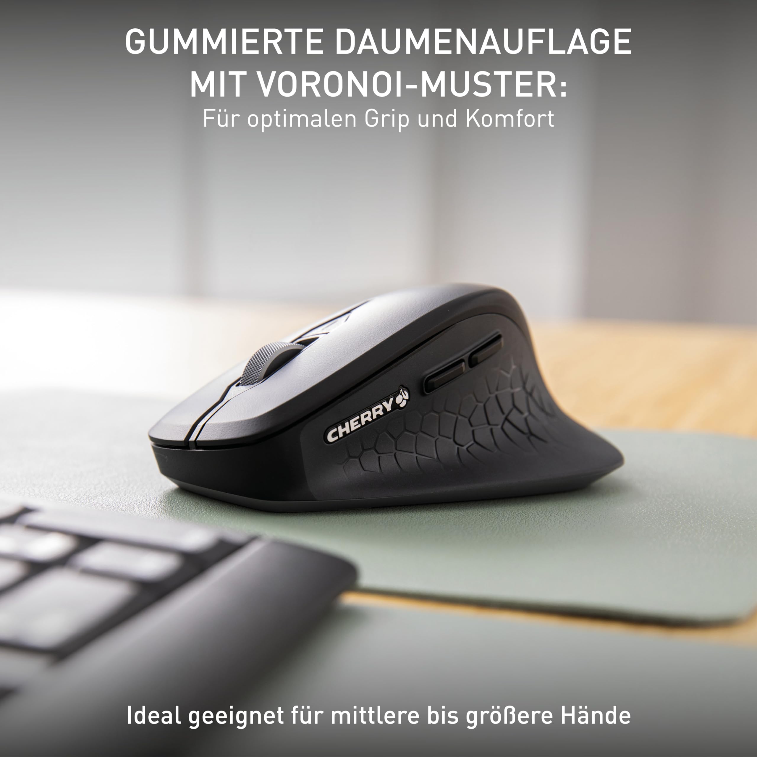 CHERRY STREAM MOUSE COMFORT, Kabellose Ergonomische Maus