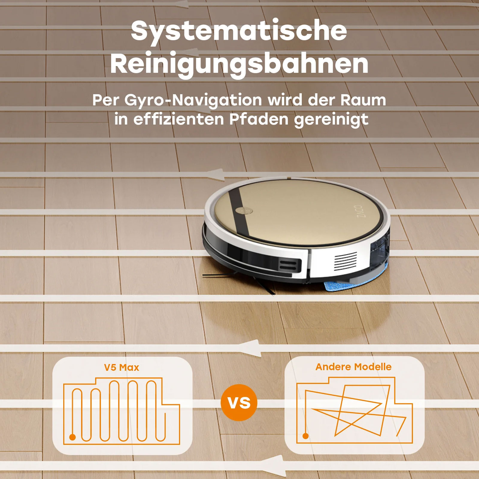 ZACO V5 Max Saugroboter mit Wischfunktion