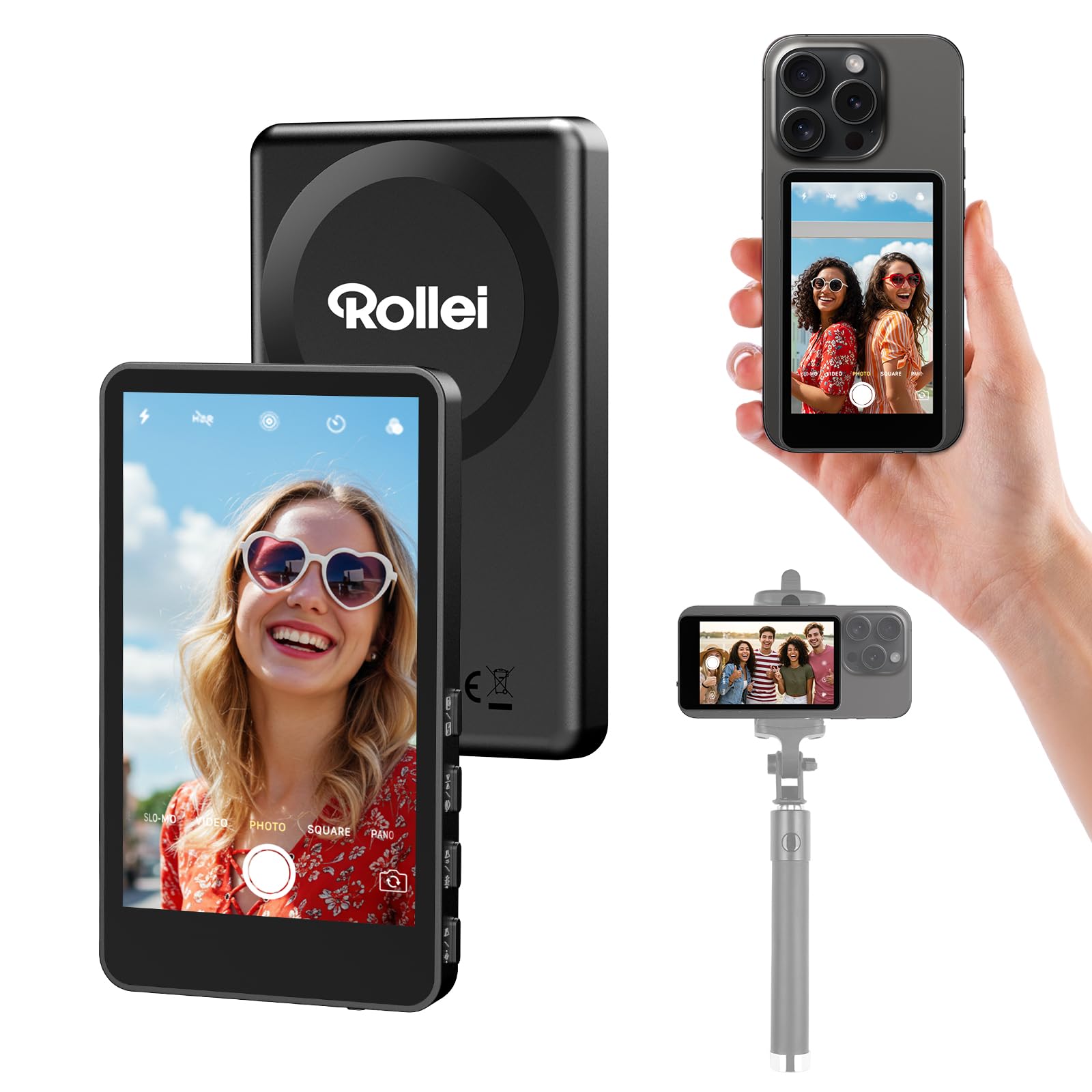 Rollei Easy Creator Selfie Monitor 3,97" Smartphone Rückkamera Magnetisch