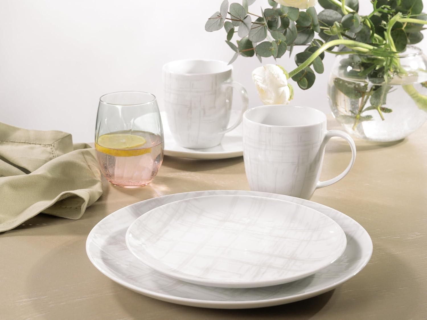 CreaTable, 25866, Serie Shabby Chic - Serie Home , Geschirrset, Kombiservice 16 teilig