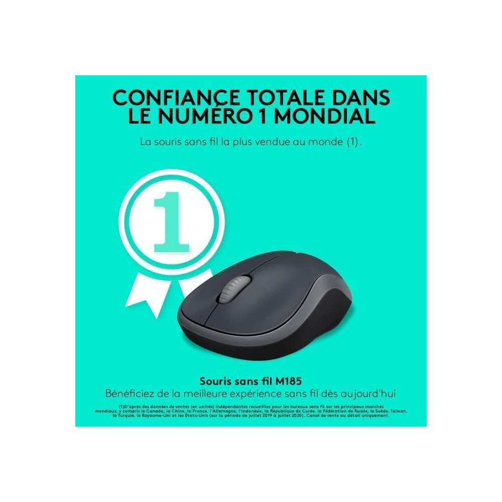 Logitech M185 Kabellose Maus 2,4 GHz PC und Mac Optical Tracking