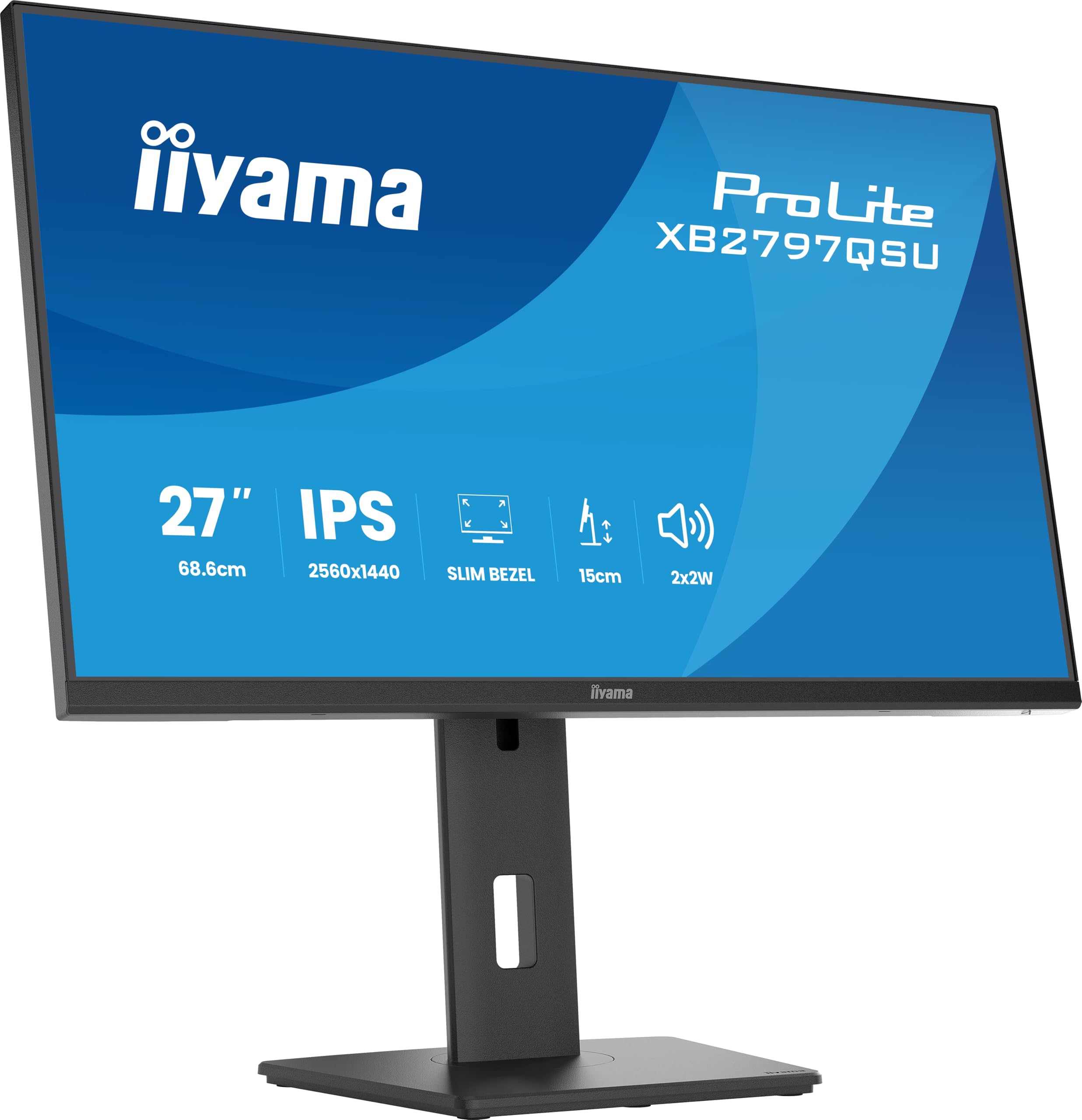 iiyama ProLite XB2797QSU-B1, Schwarz, 27 Zoll, QHD, IPS, 75 Hz, 1 ms HDMI