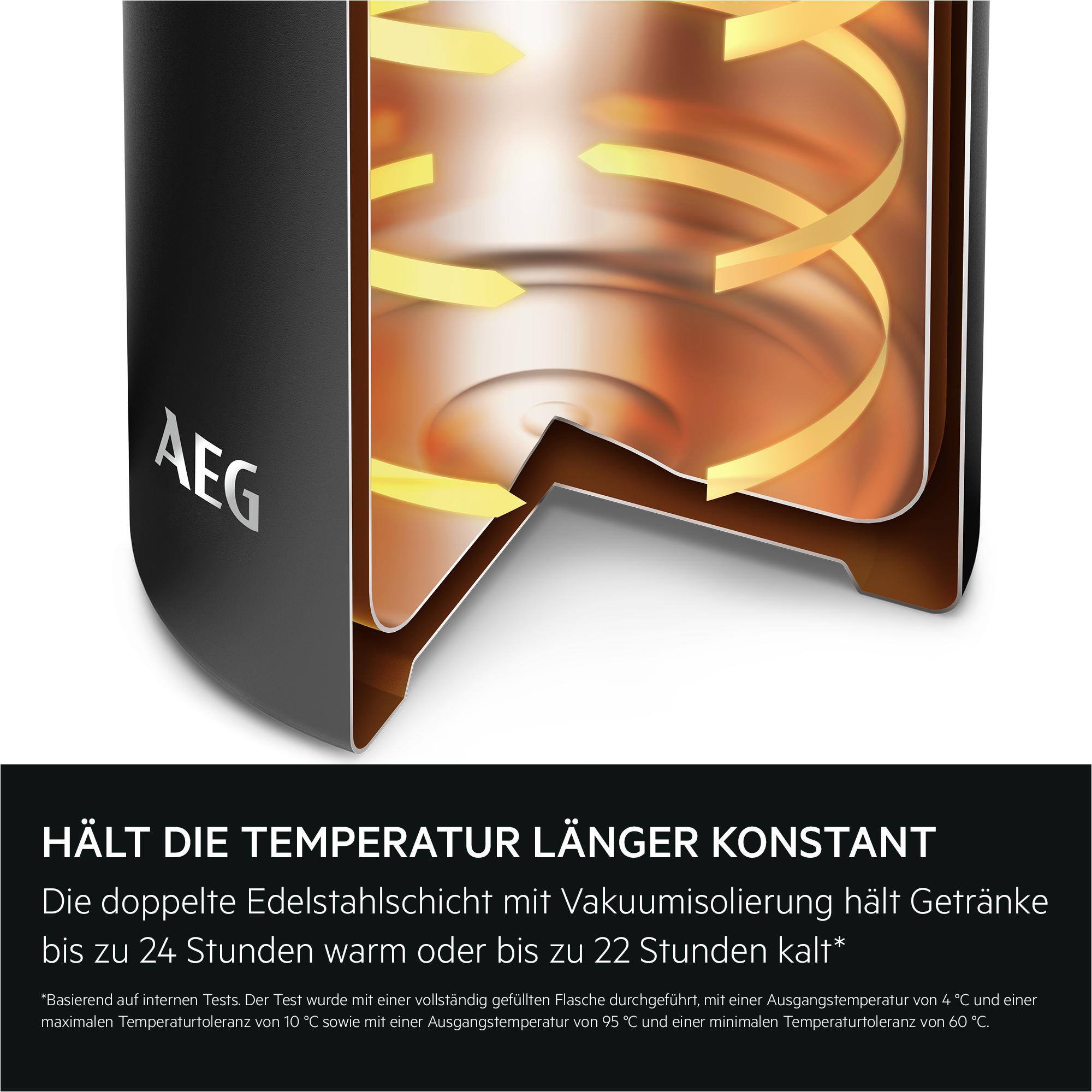 AEG ATHJ02 Thermosflasche, 1 l Fassungsvermögen, Schwarz
