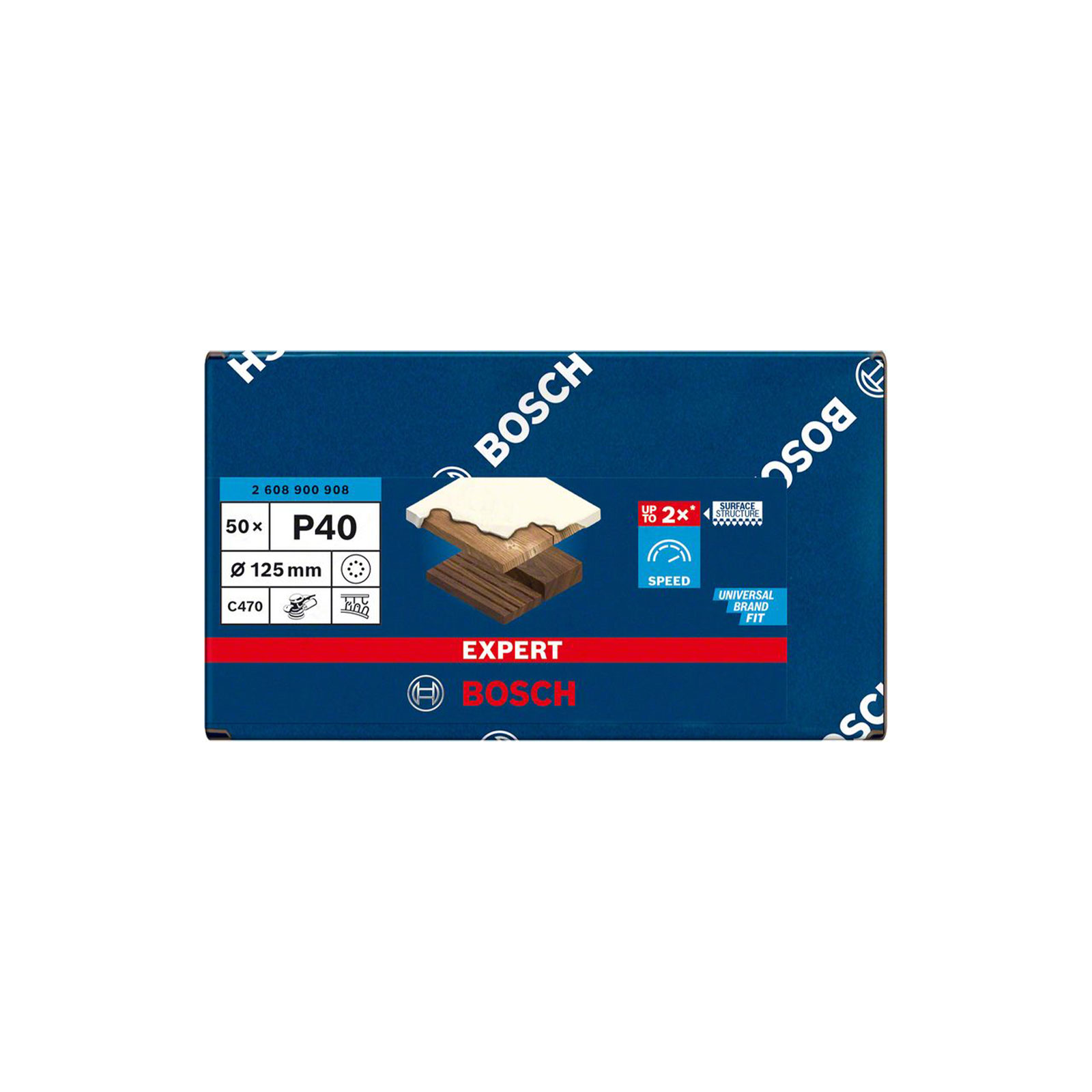 Bosch Professional Expert C470 Schleifpapier mit 8 Loechern fuer Exzenterschl., 125 mm, G 40, 50-tlg.