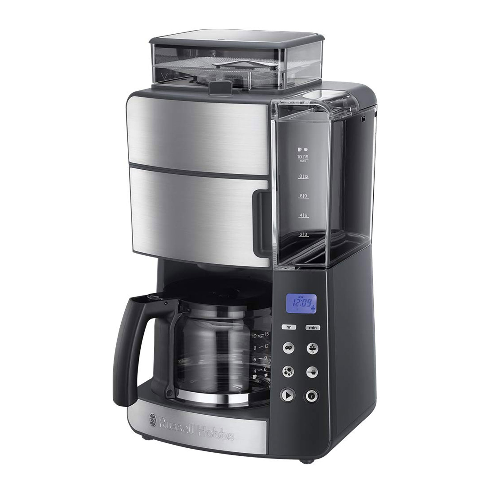 Russell Hobbs 25610-56 Grind & Brew Kaffeeautomat mit Mahlwerk Edelstahl / schwarz