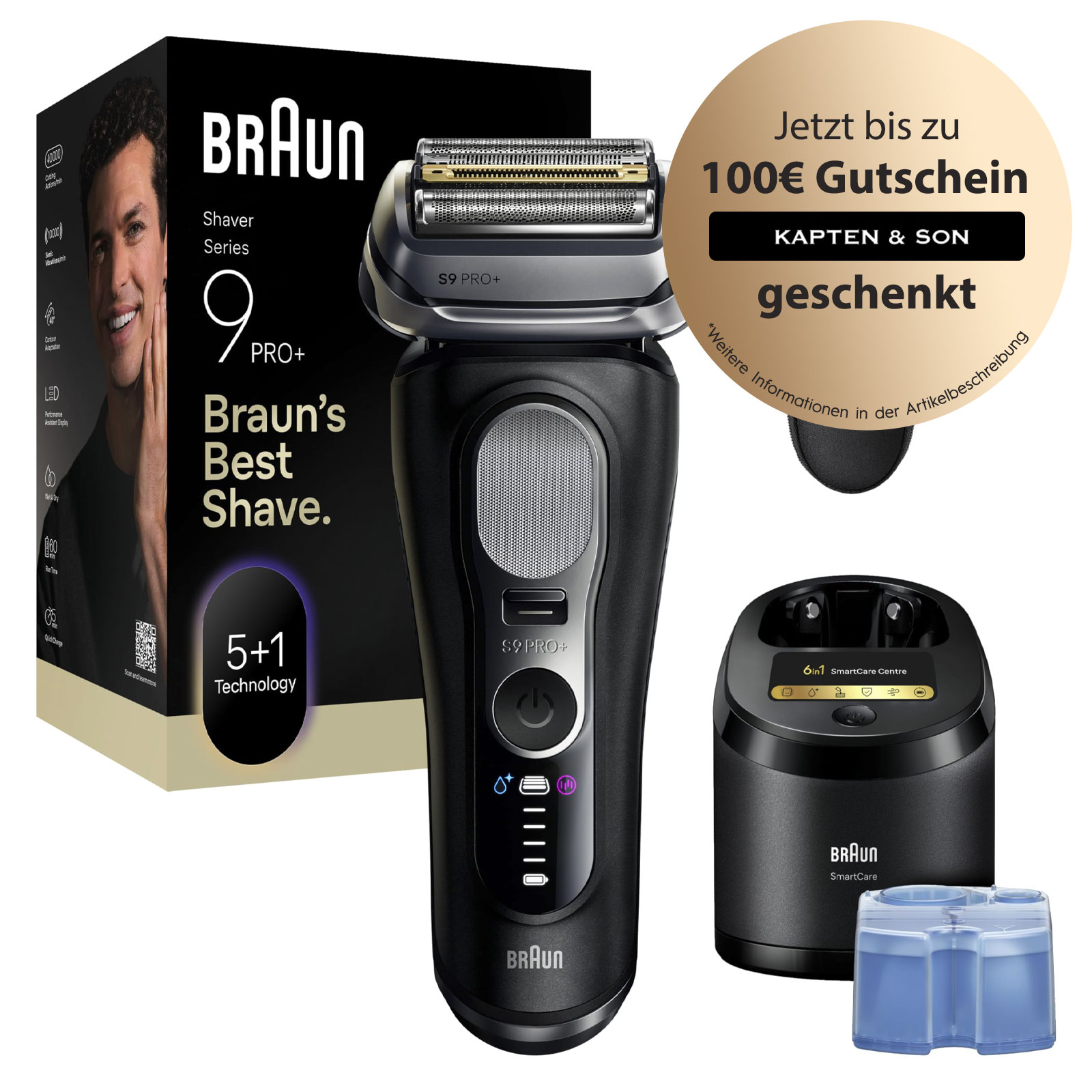 BRAUN Series 9 PRO+ 9660cc Elektrorasierer Herrenrasierer Reinigungsstation
