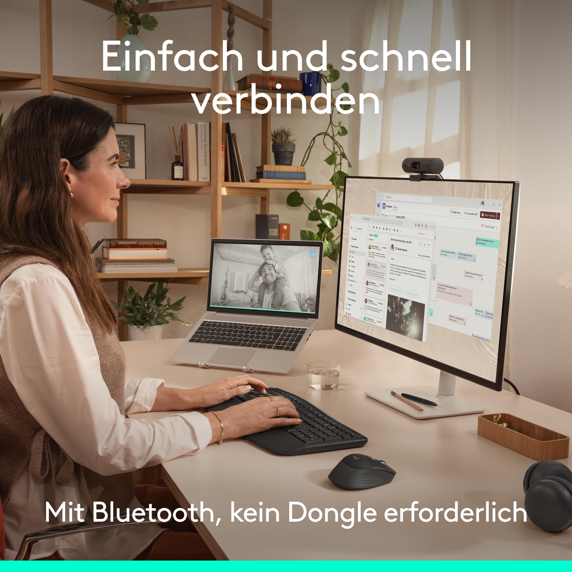 Logitech Signature Comfort Plus Combo MK880, kabelloses Tastatur-Maus-Set