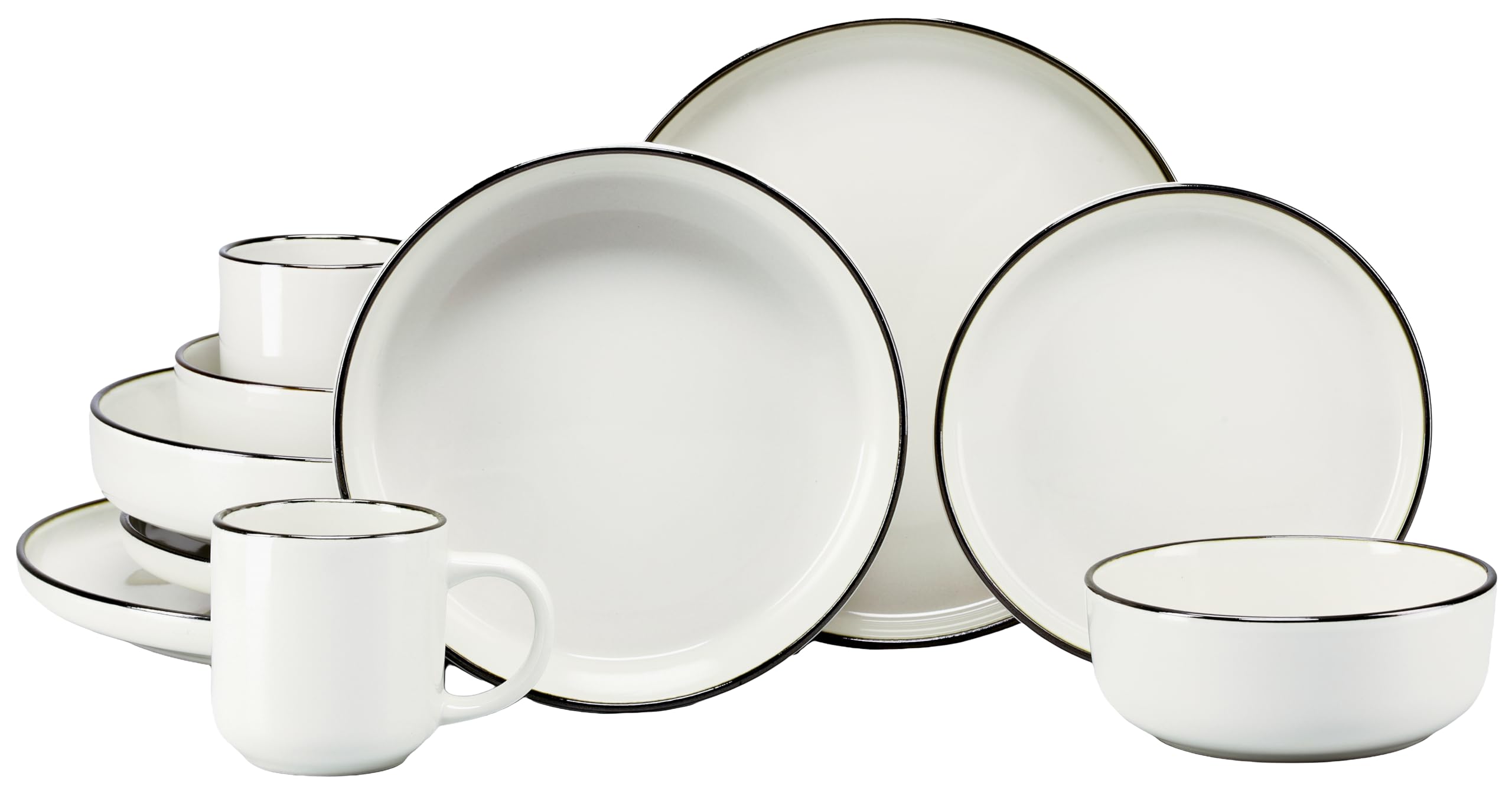 CreaTable 24790 Kombiservice Serie Nordic Festive Creme 10-tlg. 2 Personen