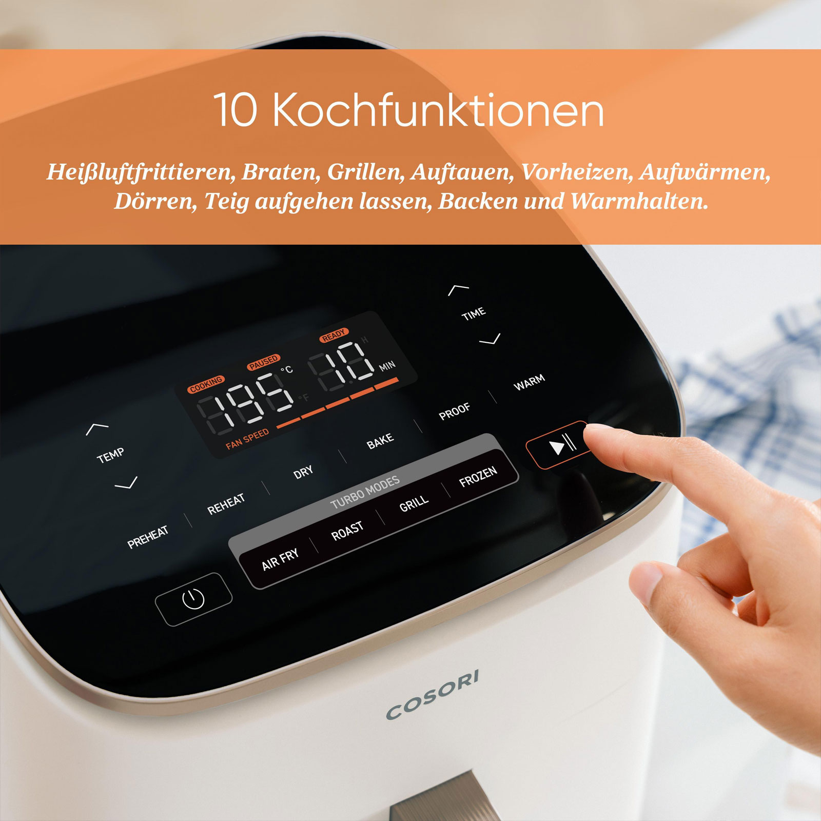 Cosori CAF-DC602-WEUR TurboBlaze Heißluftfritteuse Cosori CAF-DC602-WEUR TurboBlaze Heißluftfritteuse