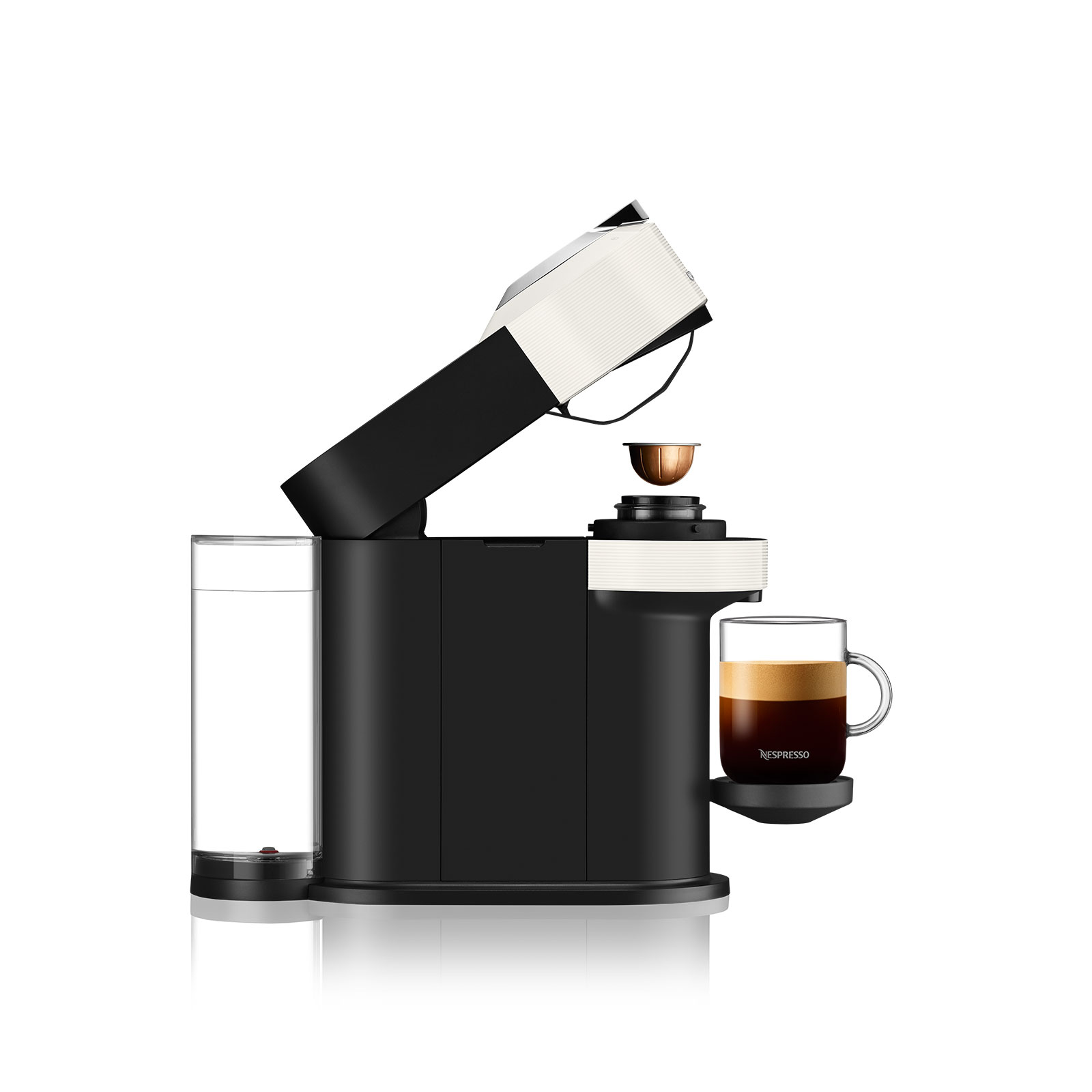 De'Longhi Nespresso-Kapselmaschine Vertuo Next ENV 120.W + Zugabe Aeroccino Milchaufschäumer