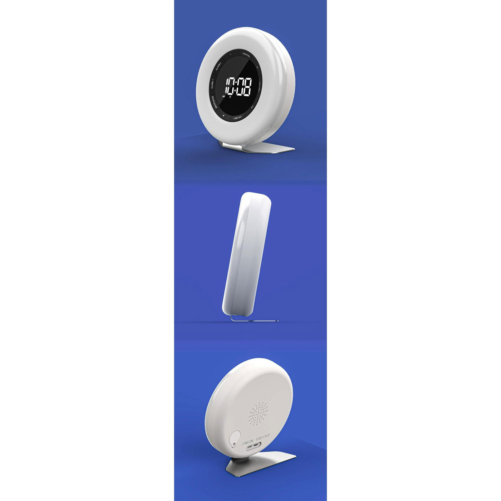 DENVER Radiowecker CRL-342 weiß (UKW, LED-Anzeige, USB-Typ C, Wecklicht, White Noice-Funktion)