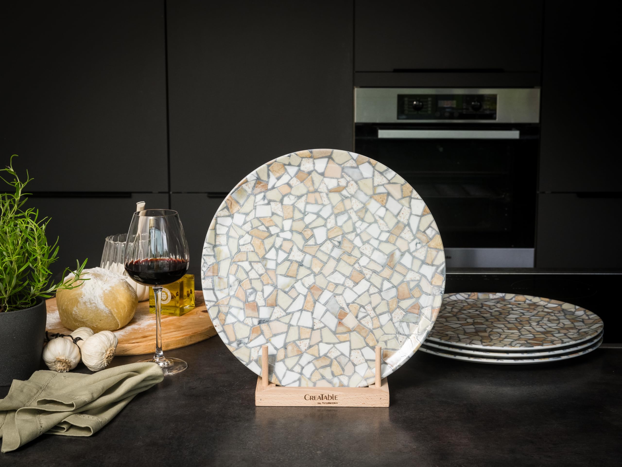 Creatable, 24693, Serie Stone Collection Siena, 4-teiliges Geschirrset für 4 P.