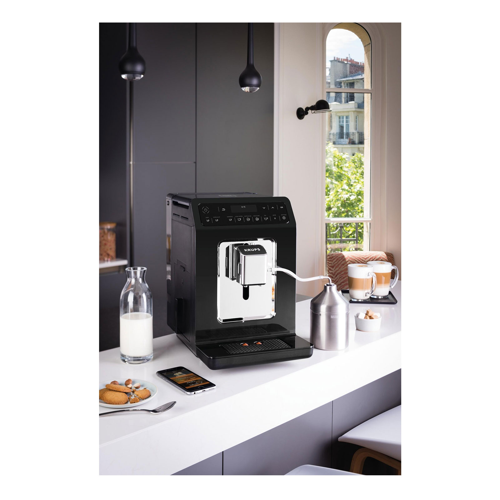 Krups EA 8918 Evidence Kaffeevollautomat Piano-Black