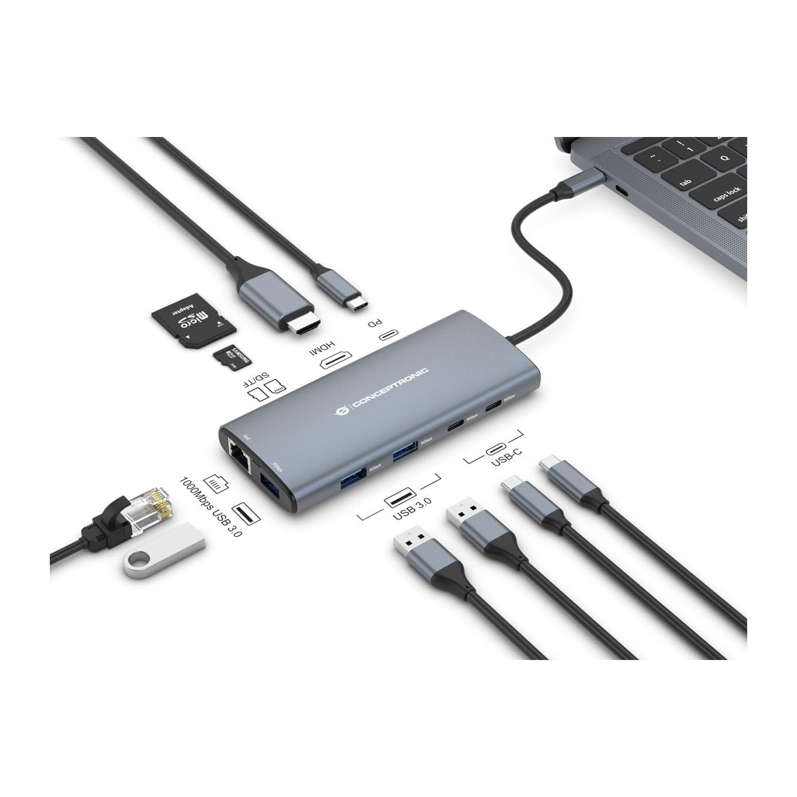 CONCEPTRONIC DONN06G 10-in-1 USB 3.2 Gen 1 Docking Station