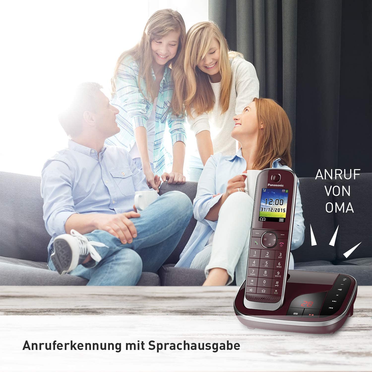 Panasonic KX-TGJ 322 GR weinrot Schnurloses-Telefon mit Anrufbeantworter und 2 Mobilteilen Panasonic KX-TGJ 322 GR weinrot Schnurloses-Telefon mit Anrufbeantworter und 2 Mobilteilen