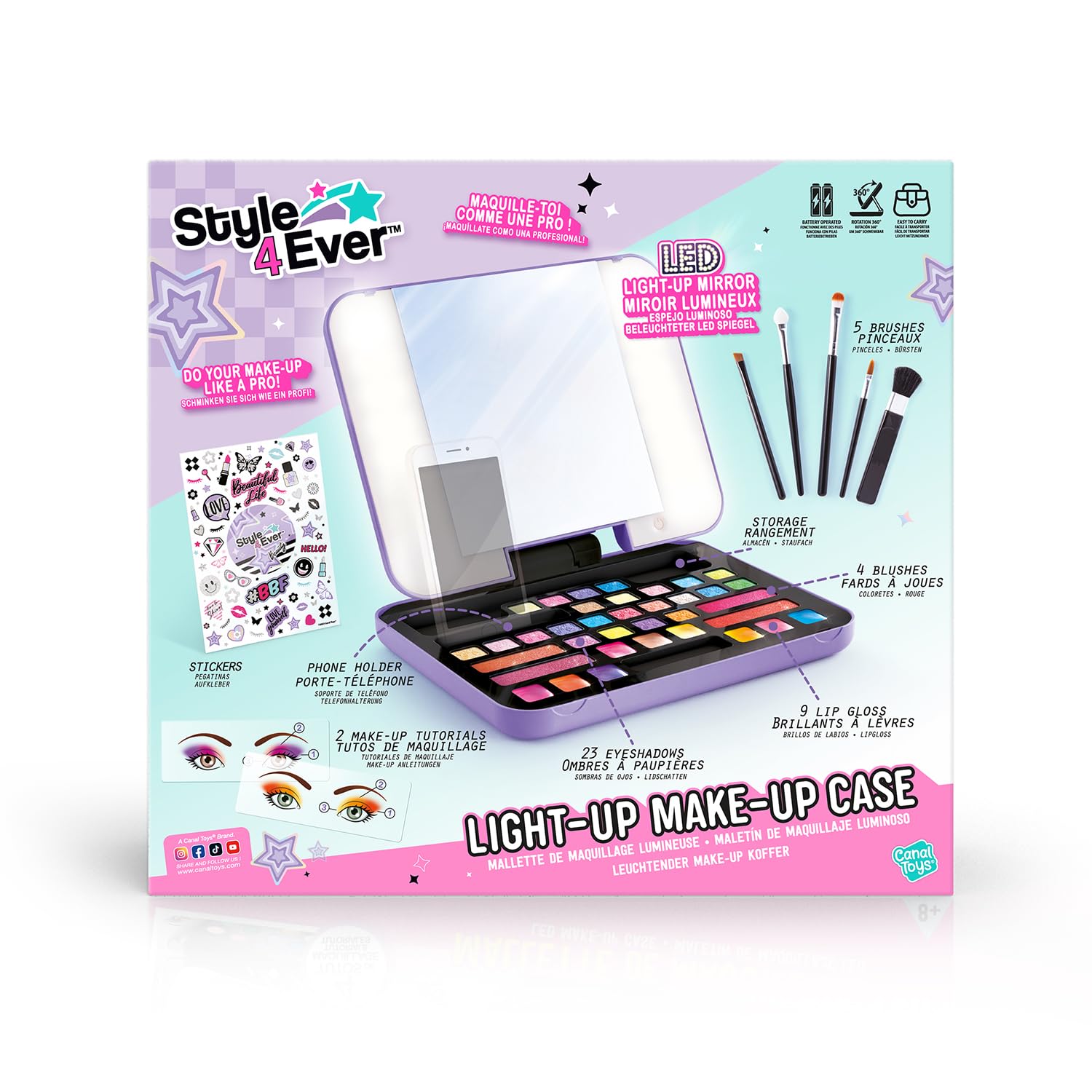 Canal Toys - Style 4 Ever - Make-up Koffer mit LED-Licht & 40+ Zubehörteilen