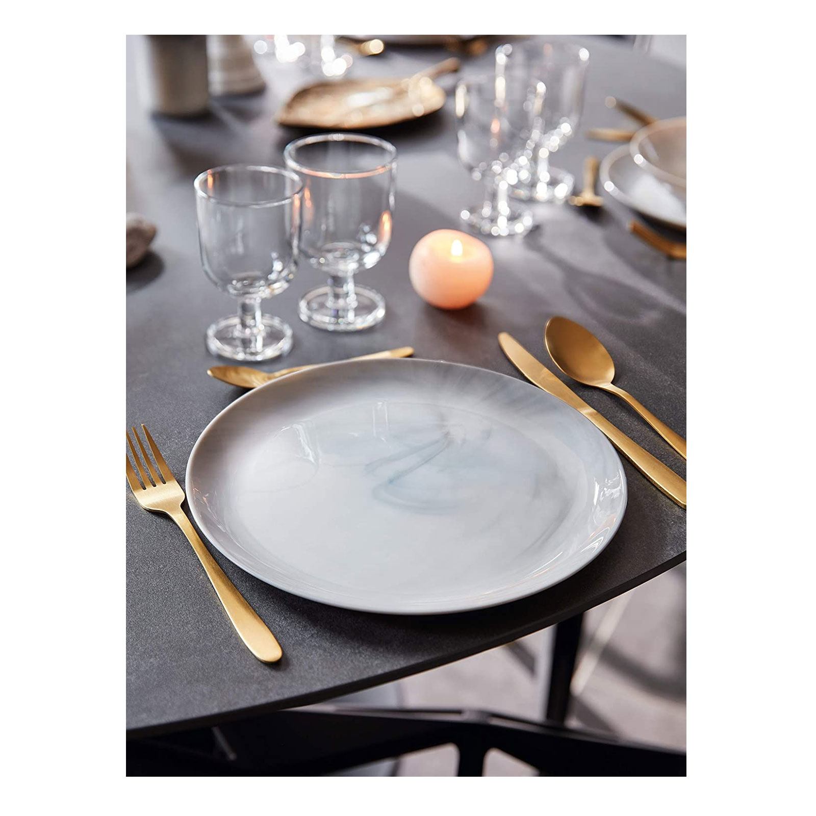 CreaTable, 33011, Serie Diwali MARMOR, Geschirrset, Tafelservice 18 teilig