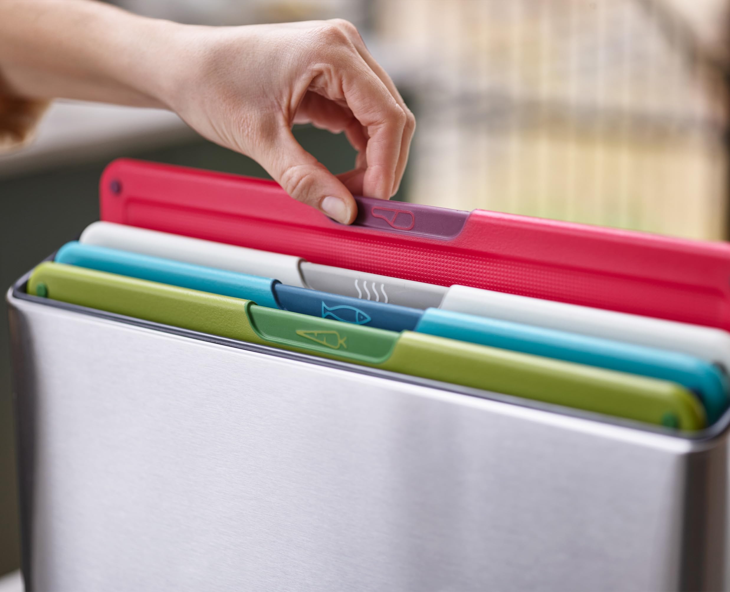 Joseph Joseph Folio Icon Schneidebrett-Set Aufbewahrungsbox 4-teilig Edelstahl