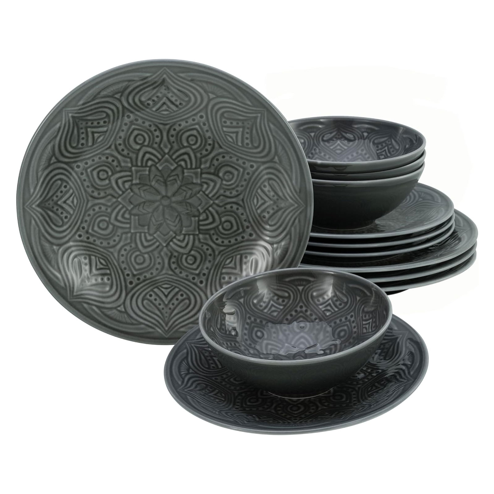 CreaTable Orient Mandala 21626 Geschirrset, 12-teilig