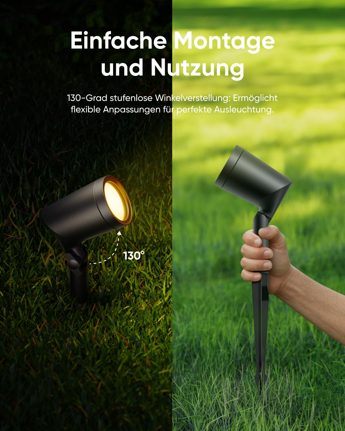 eufy Außen-Strahler E10, 2er-Set, Smarte Verkabelte RGBWW LED Strahler