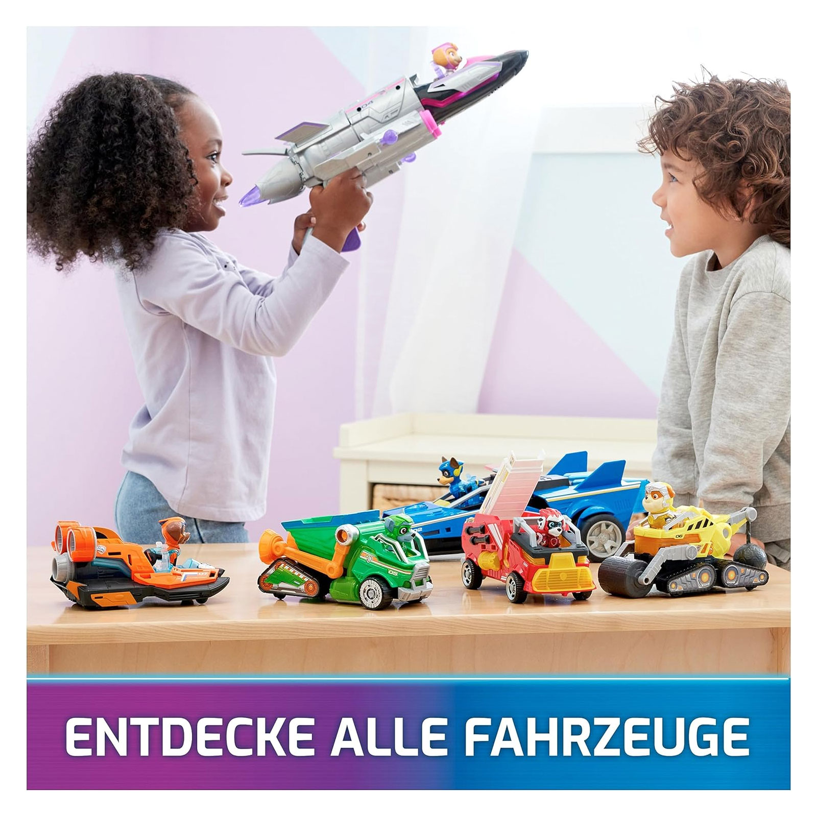 Paw Patrol Der Mighty Kinofilm, RC Polizeiauto mit Chase im Fahrersitz ferngesteuertes Auto