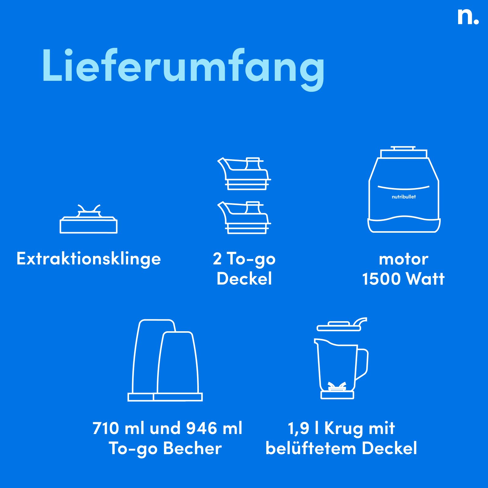 nutribullet Full Size Blender Combo, Elektrischer Mixer