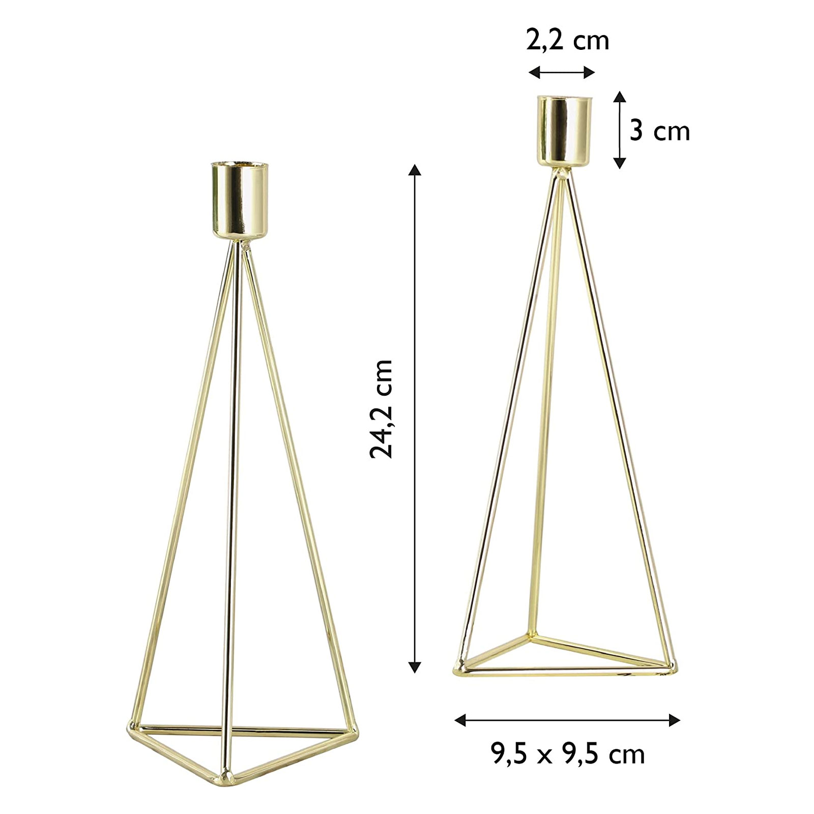 Echtwerk  Kerzenhaltern "Diamant hoch" 24,5cm