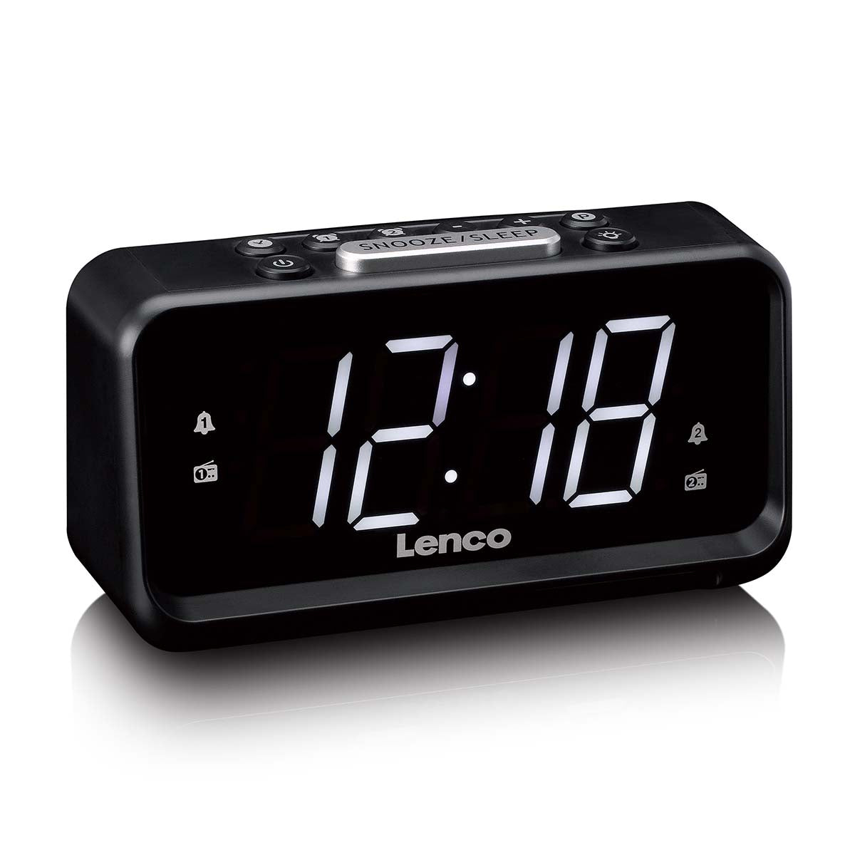 LENCO Radiowecker CR-28BK schwarz Dimmer Nachtbeleuchtung LED-Anzeige