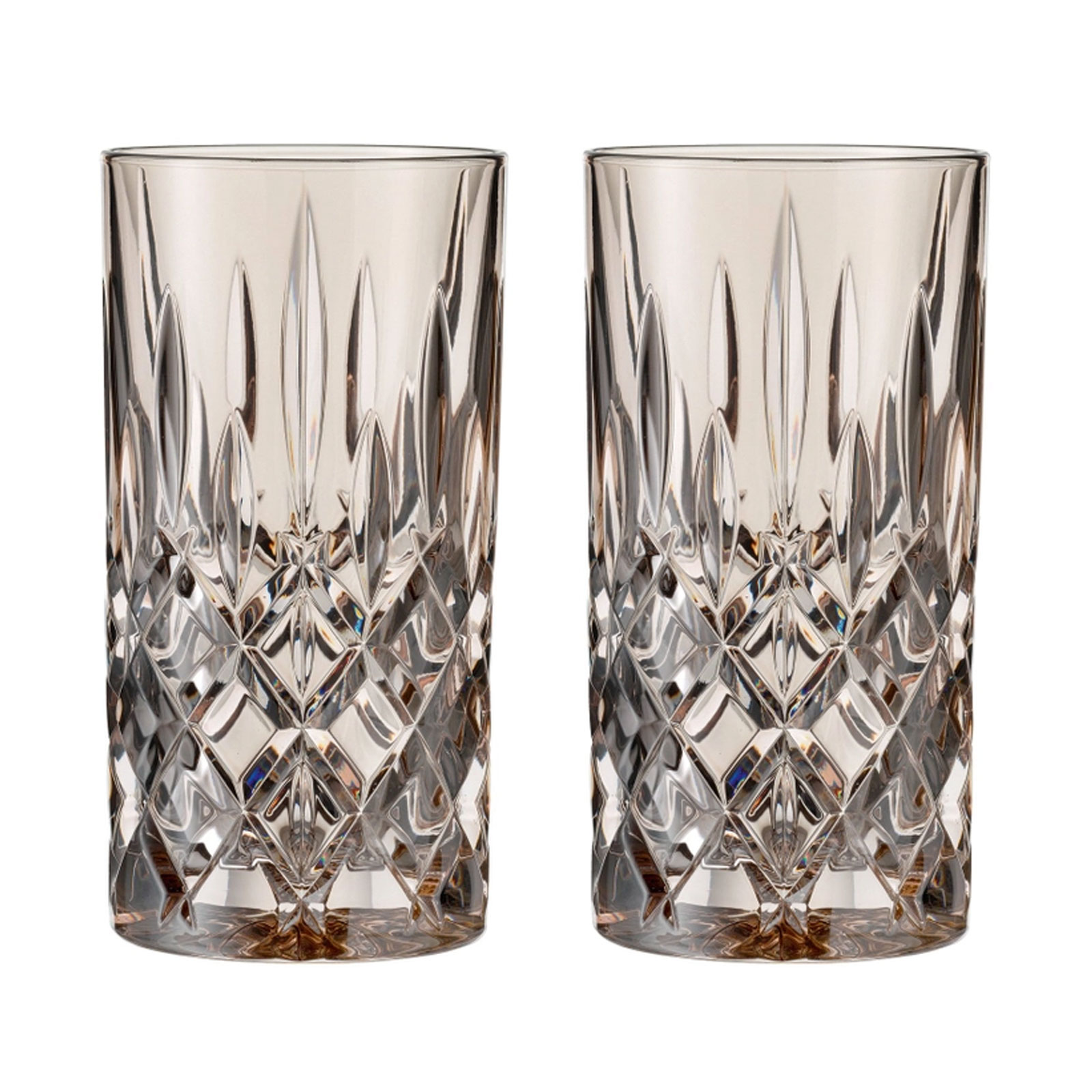 Nachtmann 2-tlg. Longdrinkgläser-Set Cocktailgläser Kristallglas 395 ml, Taupe, Noblesse 105713