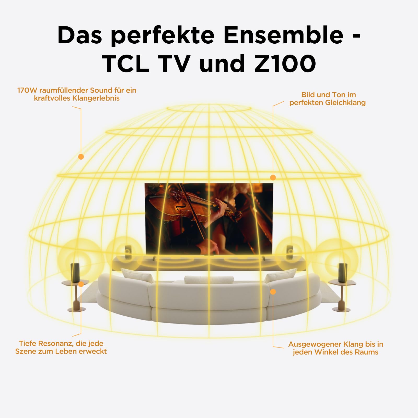 TCL Z100 Kabelloser Heimkino-Lautsprecher mit Dolby Atmos FlexConnect