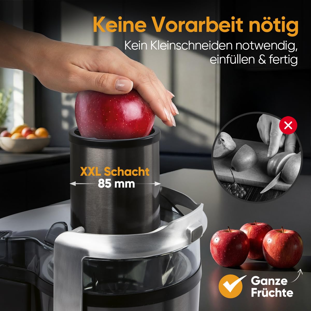 PROFICOOK PC-AE 1326 dark inox Entsafter