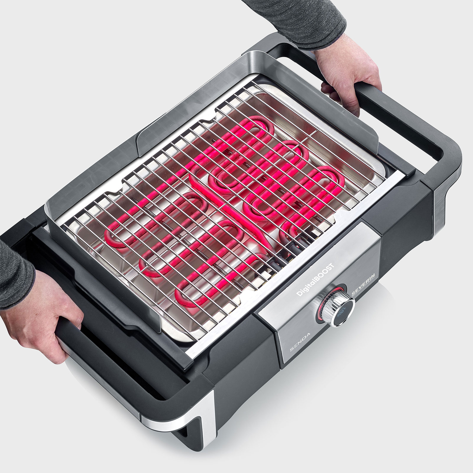 Severin PG 8118 Senoa DigitalBoost S Standgrill schwarz / silber