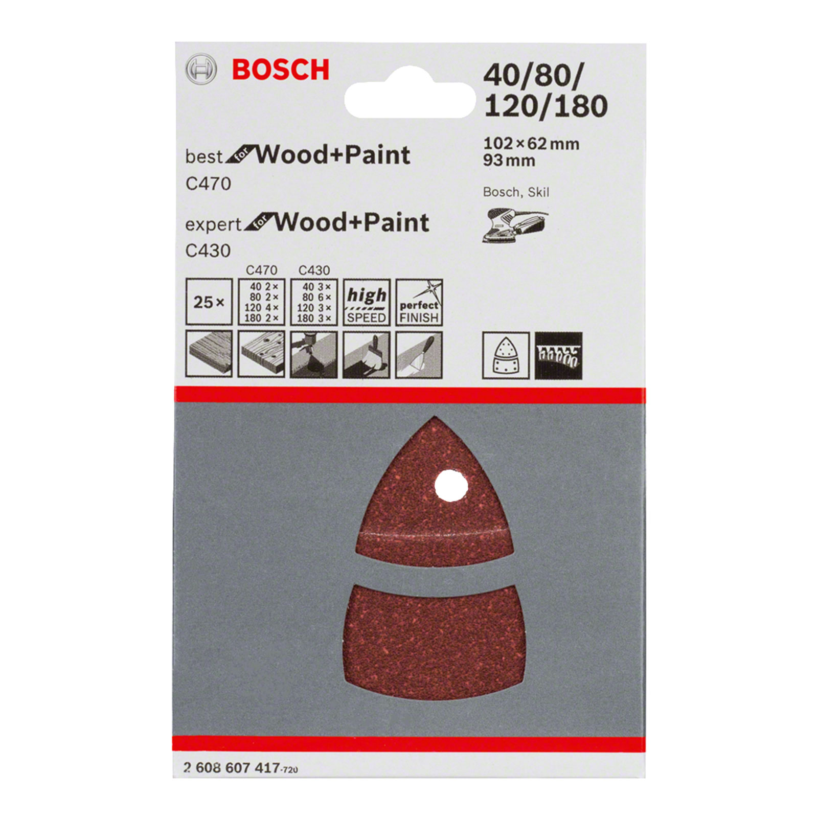 Bosch Professional Schleifblatt B EfWP,102x62mm,KSet Schleifblatt