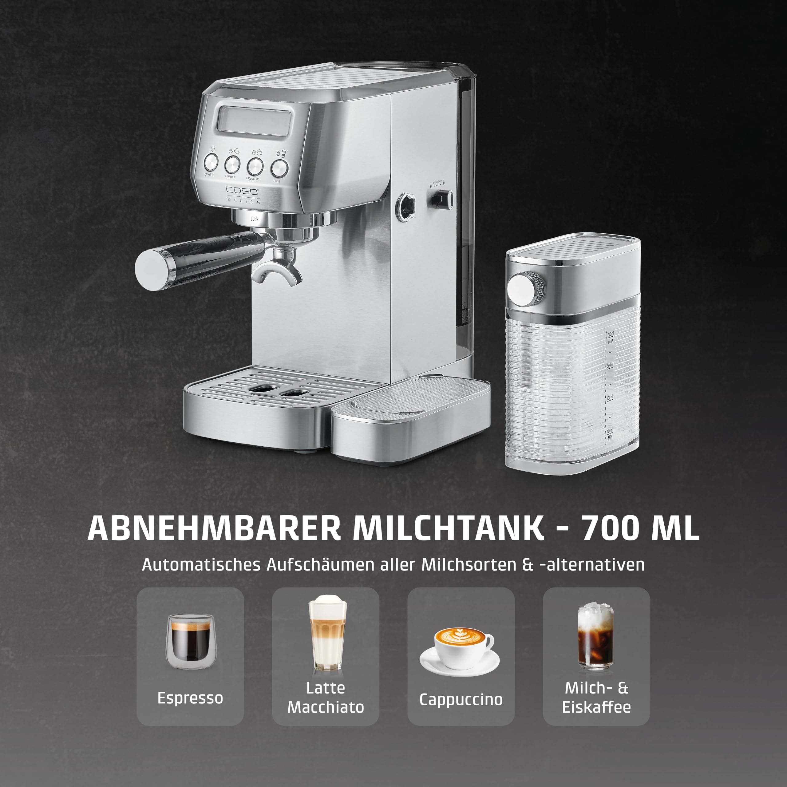 Caso 1821 Espresso Gourmet Siebträger-Espressomaschine