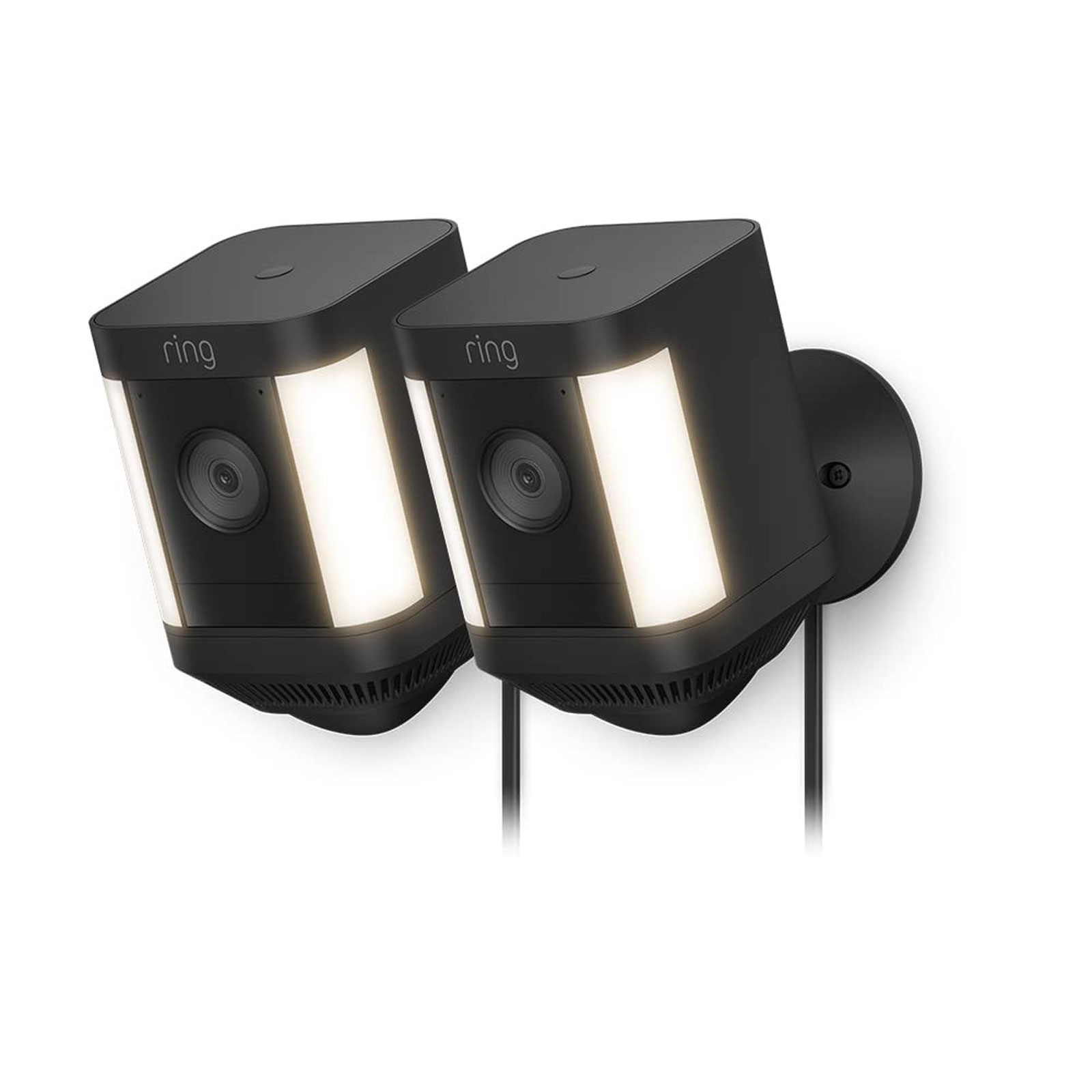 Ring Spotlight Cam Plus Plug-in, Schwarz Außenkamera (Überwachungskamera, WLAN, Amazon Alexa)