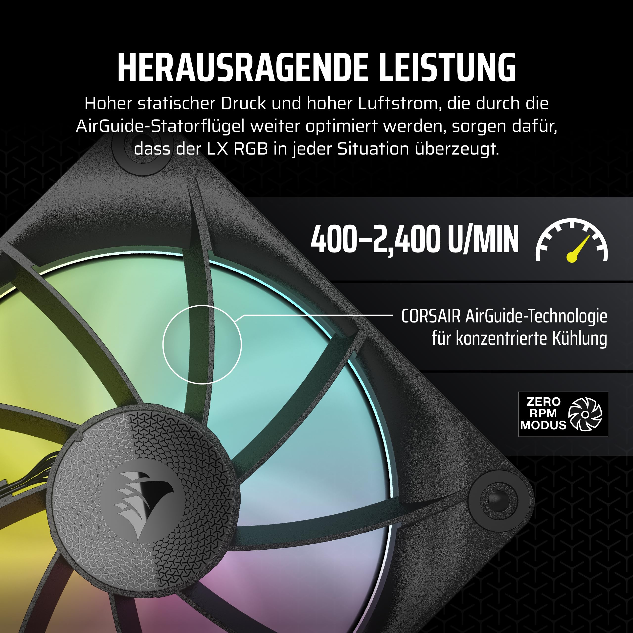 CORSAIR iCUE LINK LX120 RGB 120mm PWM-Lüfter Einzelpackung