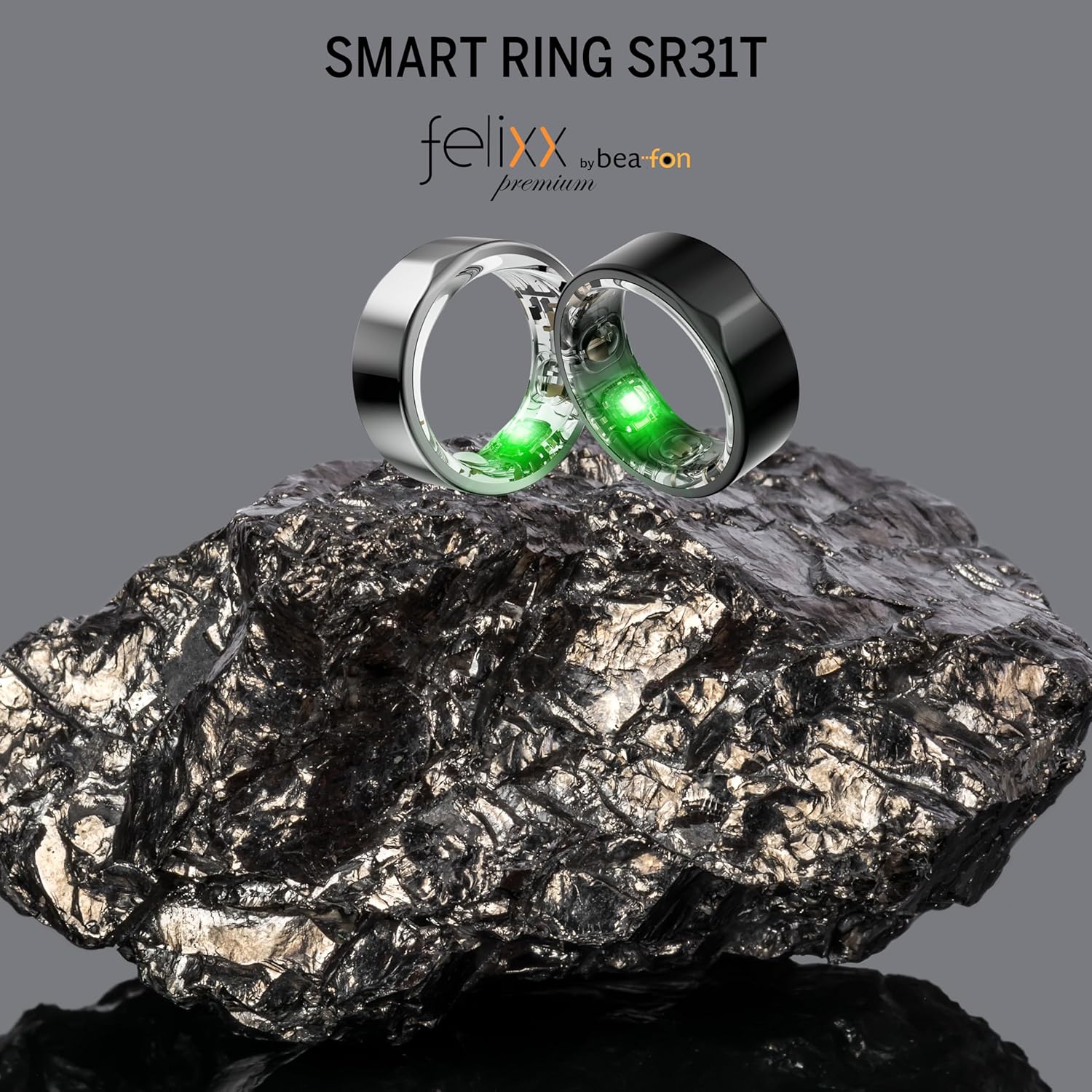 Beafon, felixx, Smart Ring, SR31T, Titanium, schwarz, Größe 13 (69,8mm)