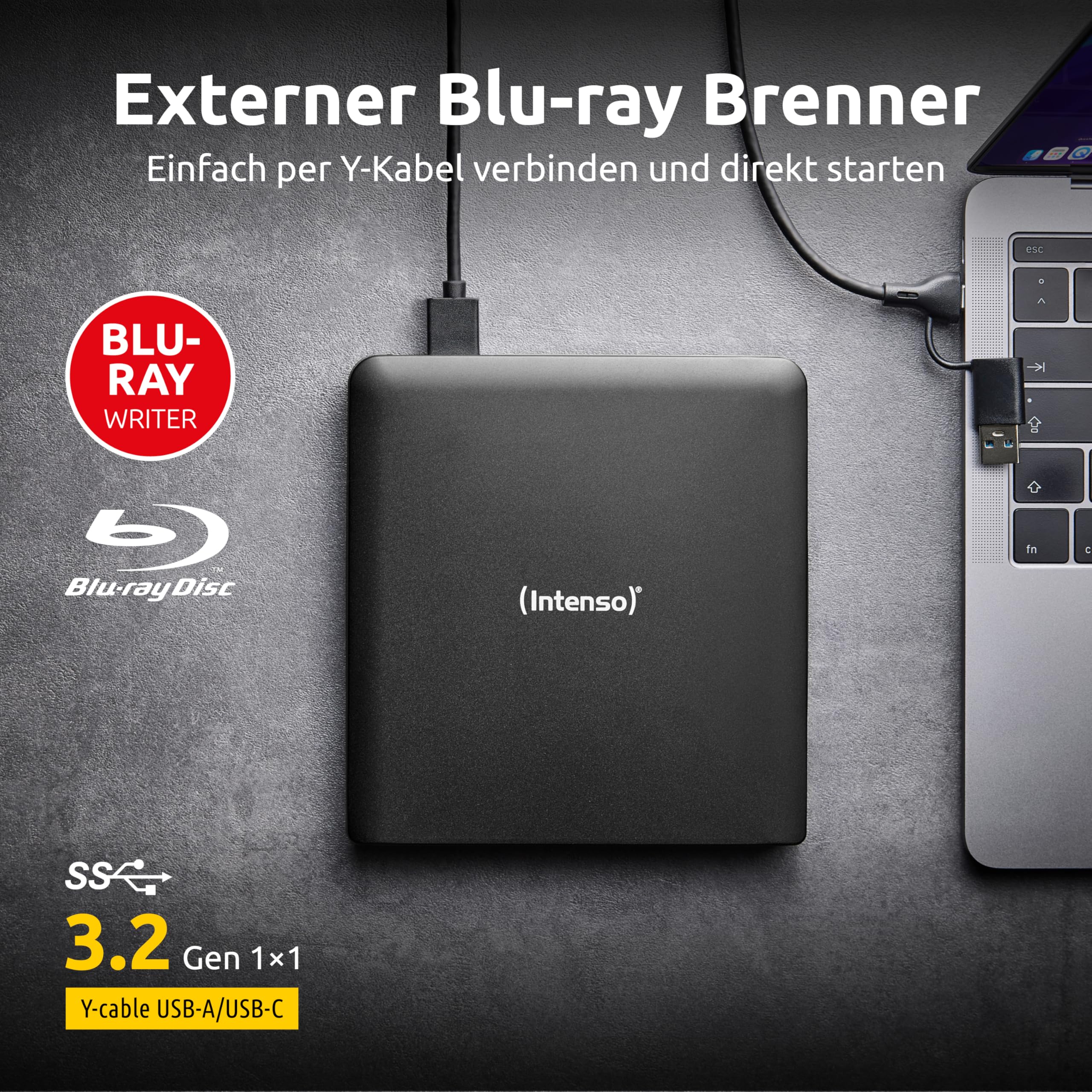 Intenso EOD 500BD Slim Blu-Ray Brenner, Schwarz GTIN (EAN): 4034303037315
