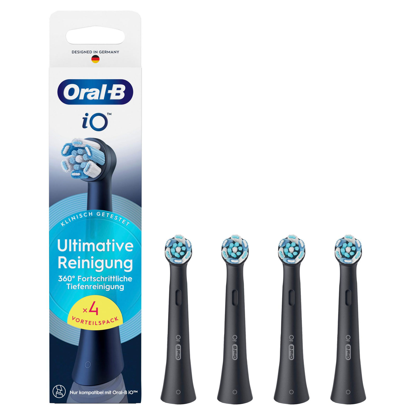 Oral-B iO Ultimative Reinigung, Original Aufsteckbürsten, Schwarz, 4er (passend für die Oral-B iO elektrische Zahnbürste) Oral-B iO Ultimative Reinigung, Original Aufsteckbürsten, Schwarz, 4er (passend für die Oral-B iO elektrische Zahnbürste)