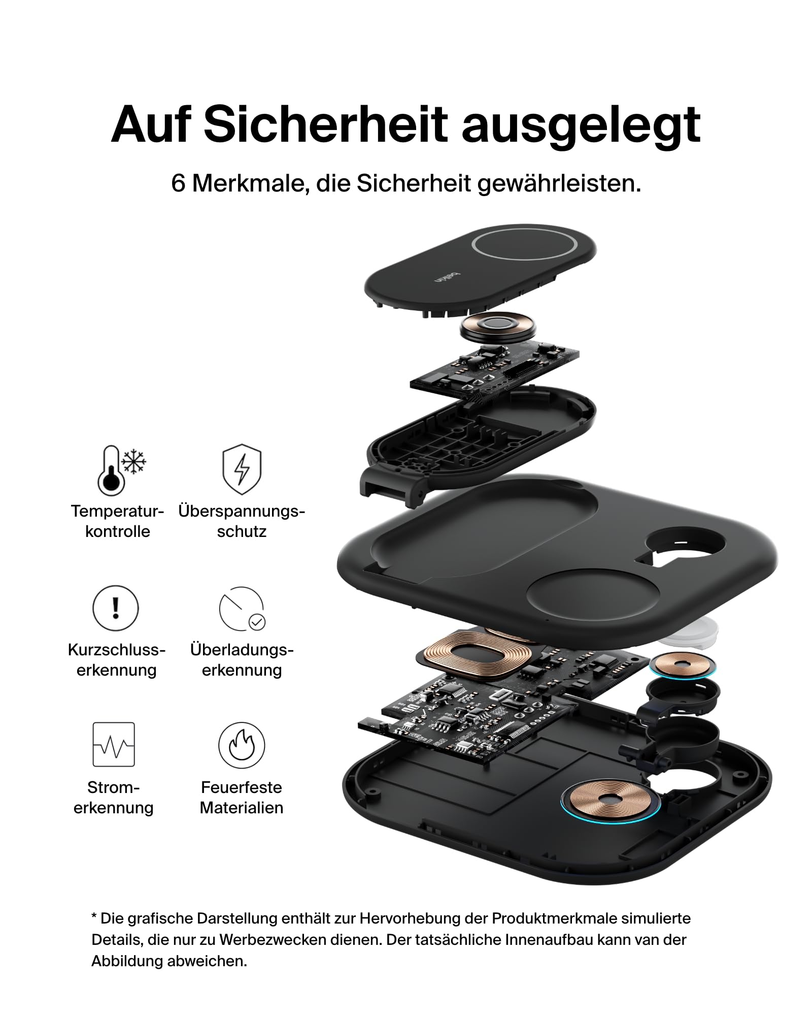 BELKIN Boost Charge Magnetische, einklappbare, kabellose 3-in-1-Ladestation mit Qi2 (15 W)