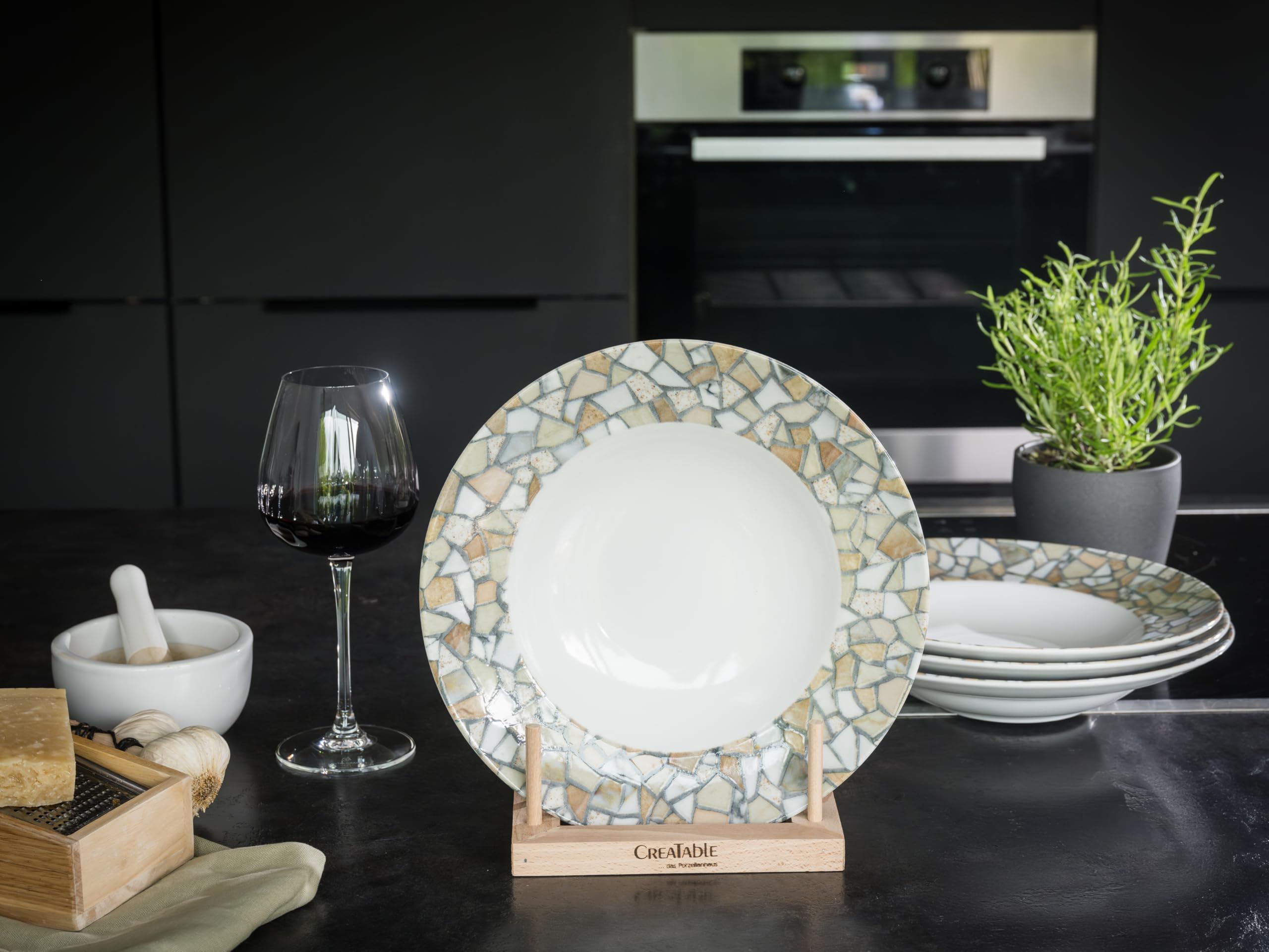 Creatable, 24707, Serie Stone Collection Siena, 4-teiliges Geschirrset für 4 P.