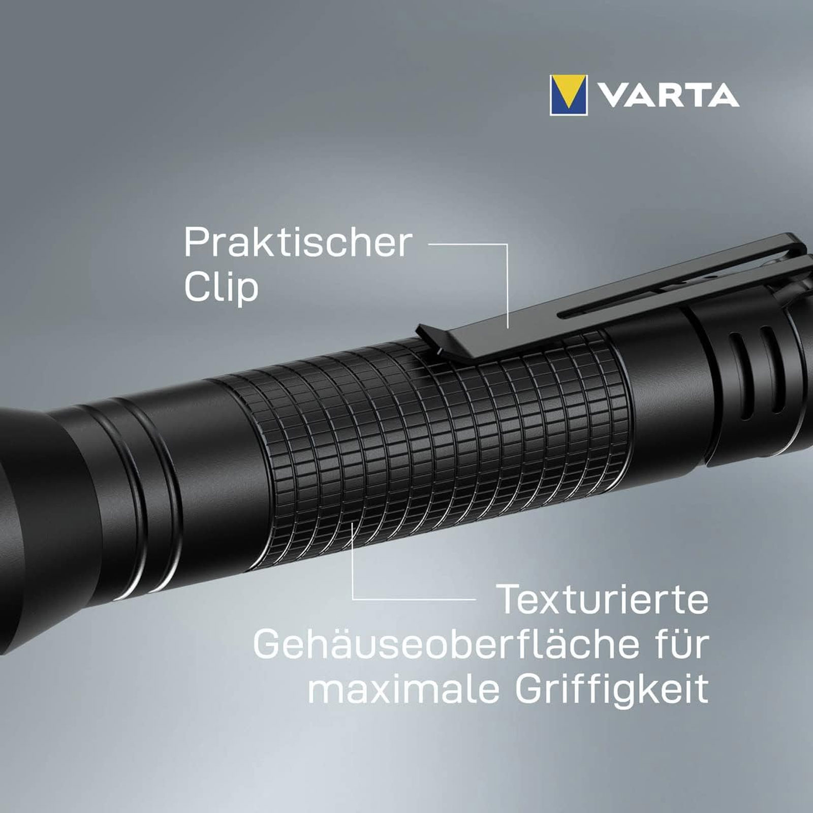 VARTA Aluminium Light F20 Pro Taschenlampe (stoßfest, LED, 2 x Longlife Power AA)