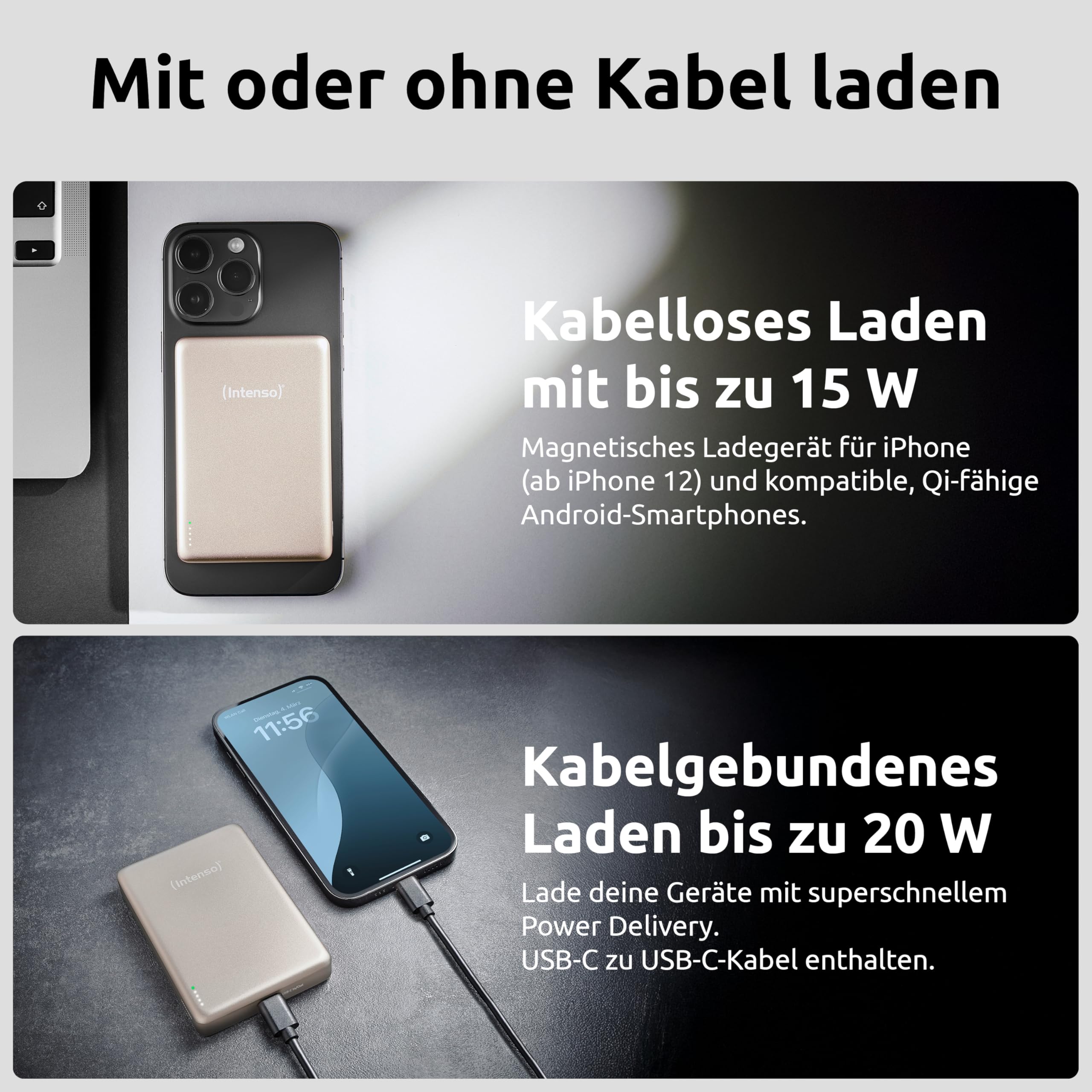 Intenso MW10000 Magnetische Powerbank 10000 mAh – MagSafe kompatibel