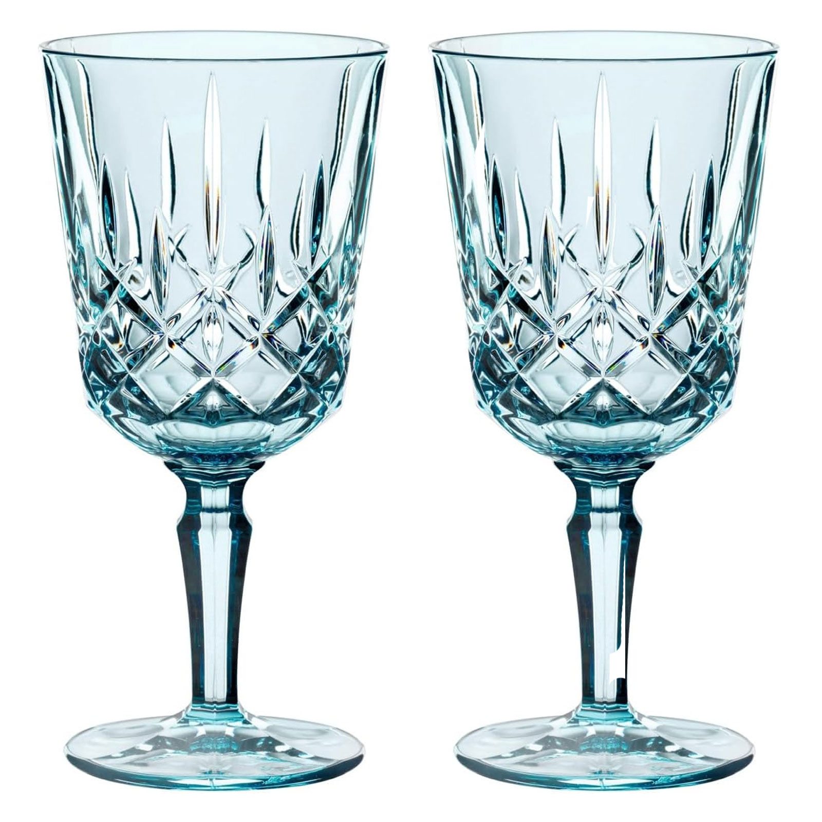 Nachtmann 2-teiliges Weingläser-Set Cocktailgläser/Weingläser, Kristallglas, 355 ml, Aqua, Noblesse Colors, 105219