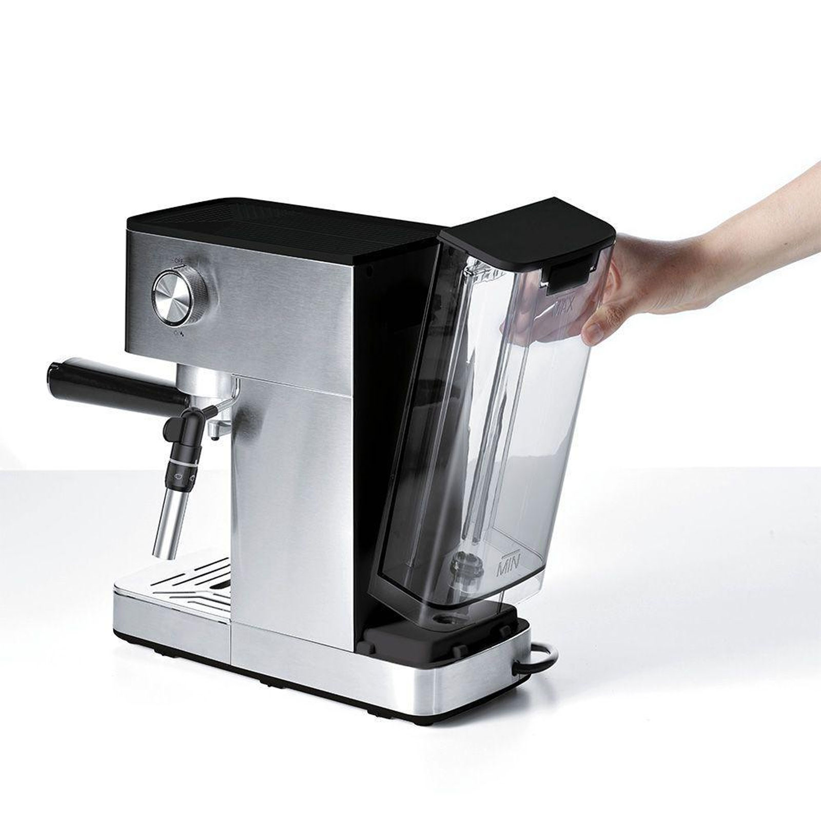 Polti Coffea P10S Siebträger-Espressomaschine (15 bar, 1,3 Liter, Milchschaumdüse, Edelstahlgehäuse, gemahlener Kaffee &; E.S.E.-Pads)