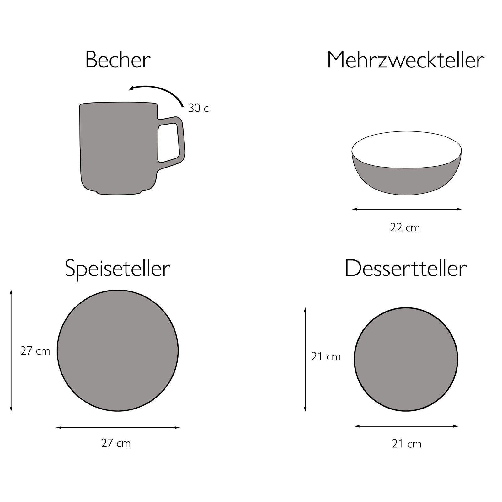 CreaTable, 23858, Serie MARRAKESCH Collection, Kombiservice 16 teilig